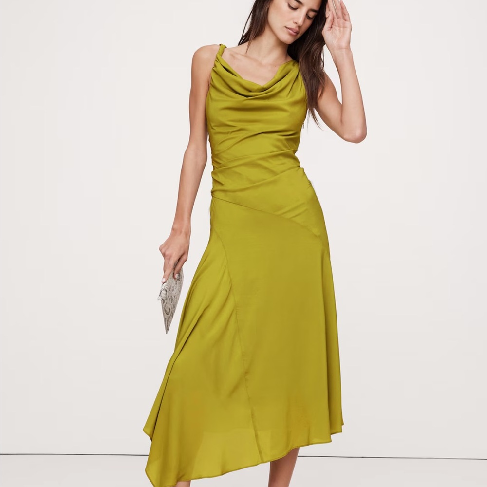 COPY - Banana Republic crepe twist shoulder dress